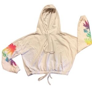 BeachRiot Cropped Oversized Tie Waist Hoodie Size Small
